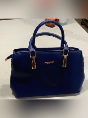 Min Min Navy Structured Top-Handle Bag